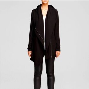 Helmut Lang Black Villous Hooded Cardigan A3